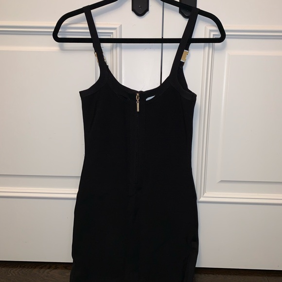 Marciano Black Bandage Dress Gold Buckle Straps - Picture 8 of 9